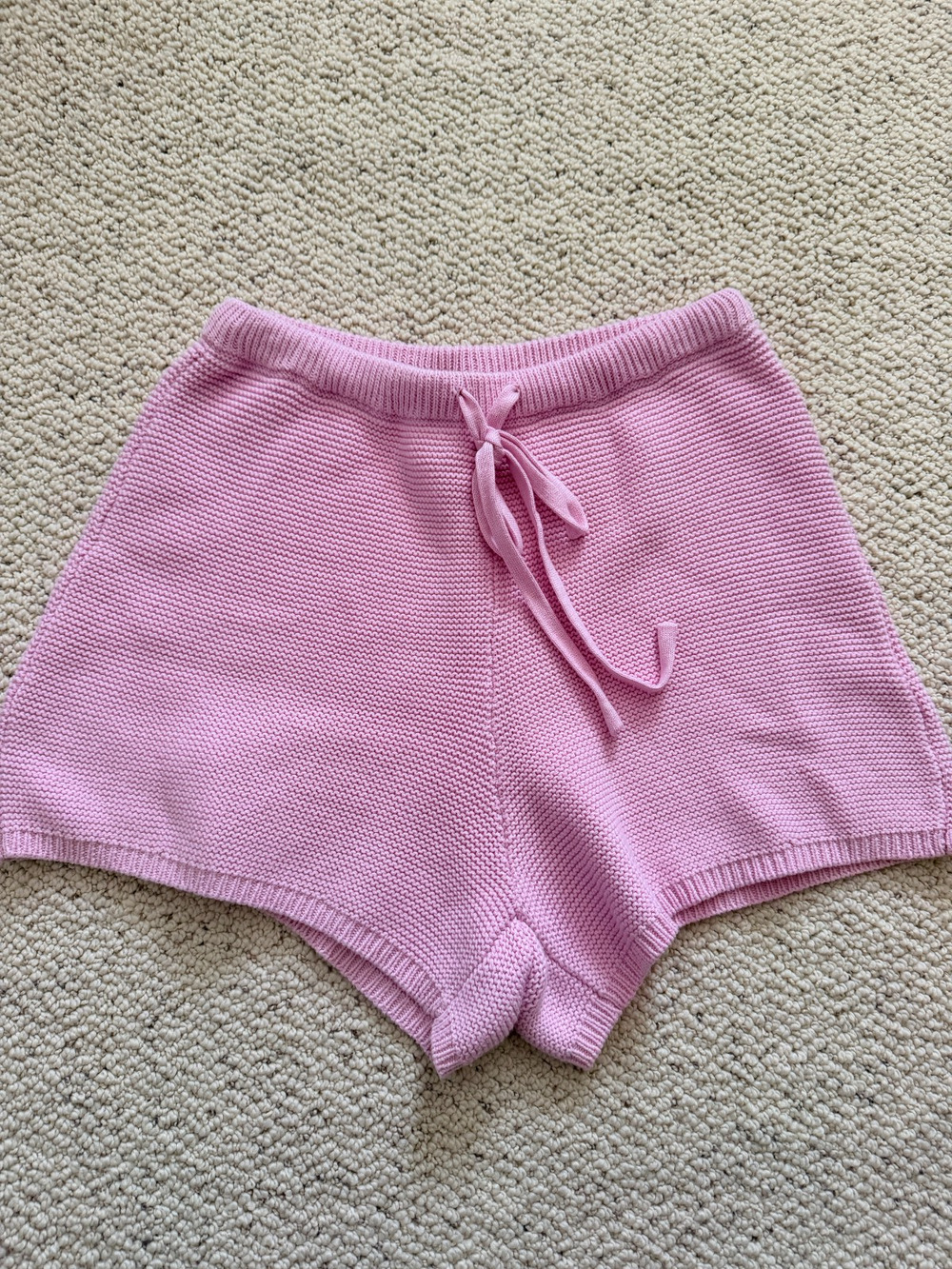 Sabo Skirt Shorts Womens XS Pink 100% Cotton Knit Drawstring Lounge